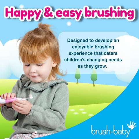 Escova de Dentes Elétrica para Bebês e Crianças brush-baby BabySonic de 0 a 3 Anos – Timer LED Inteligente e Vibração Suave Proporcionam uma Experiência Divertida de Escovação – Inclui 2 Escovas Sensíveis