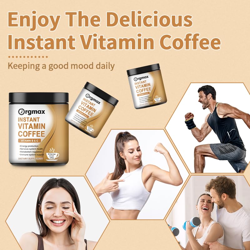 Generic - Café Instantâneo Super B Vitamin, Pó de Café com Alta Potência de Vitaminas B e C, Energia e Suporte ao Sistema Imunológico
