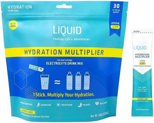 Generic - Hidratante Líquido Sabor Limão e Lima, 30 Sachês Individuais em Embalagem Reselável para Suplementos de Nutrição Esportiva