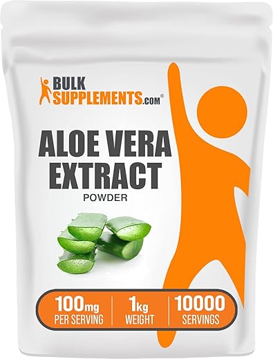 com Extrato de Aloe Vera em Pó – Suplemento de Aloe Vera, Pó de Aloe Vera – Herbal, Puro | 100g - BulkSupplements