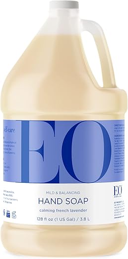 Refil Sabonete Líquido EO, 3,785 Litros, Lavanda Francesa, Limpeza Suave à Base de Plantas Orgânicas com Óleos Essenciais Puros