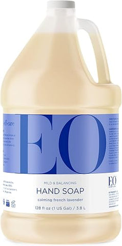 Refil Sabonete Líquido EO, 3,785 Litros, Lavanda Francesa, Limpeza Suave à Base de Plantas Orgânicas com Óleos Essenciais Puros