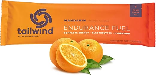 Endurance Fuel: Pó para Bebida Esportiva de Serviço Individual com Eletrólitos, Sem OGM, Livre de Soja, Laticínios e Glúten, Vegano, Sabor Tangerina, Pacote com 12 - Tailwind Nutrition