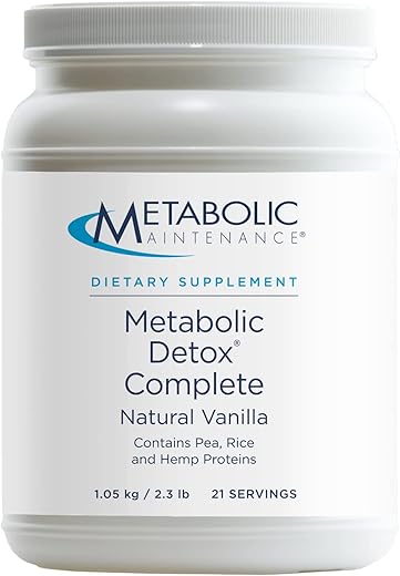 Detox Completo – Shake de Baunilha – Pó de Proteína de Ervilha Vegetal para Desintoxicação Completa do Corpo e Saúde Intestinal – 20g de Proteína Vegetal Não-OGM (1,04 kg / 30 porções) - Metabolic Maintenance