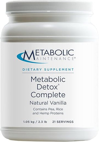 Detox Completo – Shake de Baunilha – Pó de Proteína de Ervilha Vegetal para Desintoxicação Completa do Corpo e Saúde Intestinal – 20g de Proteína Vegetal Não-OGM (1,04 kg / 30 porções) - Metabolic Maintenance
