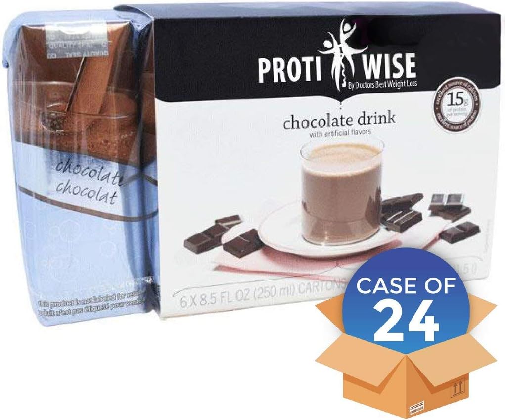 Doctors Best Weight Loss - ProtiWise – Bebida Dietética de Proteína a Qualquer Hora | Chocolate | 24 Porções | Baixa Cal, Baixo Carb, Livre de Glúten