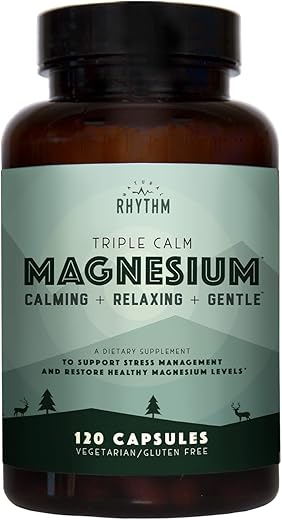 Triple Calm Magnesium 150 mg – 120 Cápsulas – Suplemento de Magnésio Complexo com Magnésio Glicinato, Malato e Taurato. Mistura Calmante para Promover - Natural Rhythm