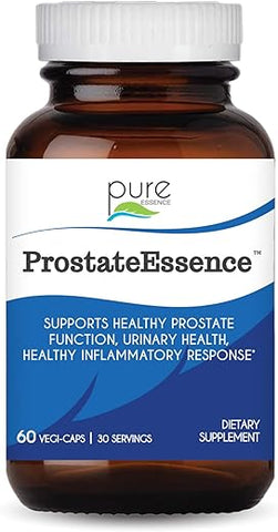PURE ESSENCE LABS - Pure Essence Labs Prostate Essence com Vitamina D3, Selênio, Zinco e Mais – Vitaminas Masculinas e Suplemento Herbal para a Saúde da Próstata com Beta Sitosterol – 60 Cápsulas para Homens