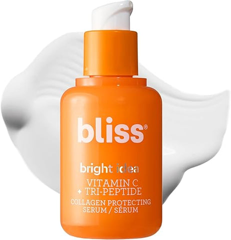 Soro Facial Clareador Bliss Bright Idea Vitamina C Tri-Peptídeo Colágeno – Anti-Envelhecimento, Reduz Manchas Escuras, Aumenta Elasticidade da Pele – Limpo – Vegano