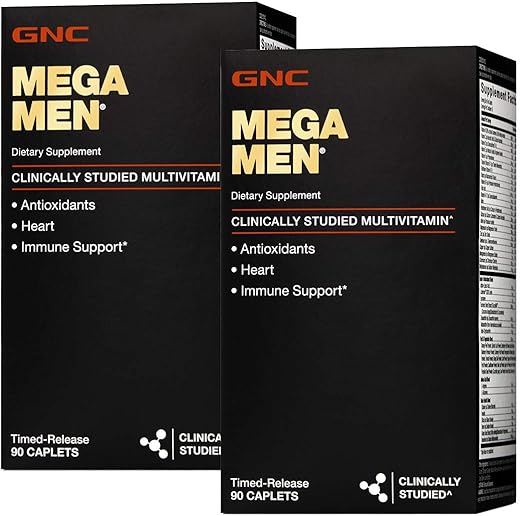 Mega Men Multivitamínico | Antioxidantes, Saúde do Coração e Suporte Imunológico | Twin Pack (2 x 90 Comprimidos) - GNC
