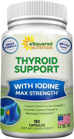 Suplemento Premium de Suporte à Tireoide com Iodo (180 Cápsulas) – Melhor Herbal – Compre Agora! - aSquared Nutrition