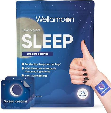 Wellamoon - Patches de Sono Original para Adultos Extra Forte | Adesivo de Sono com Melatonina Fácil de Aplicar : Original Sleep