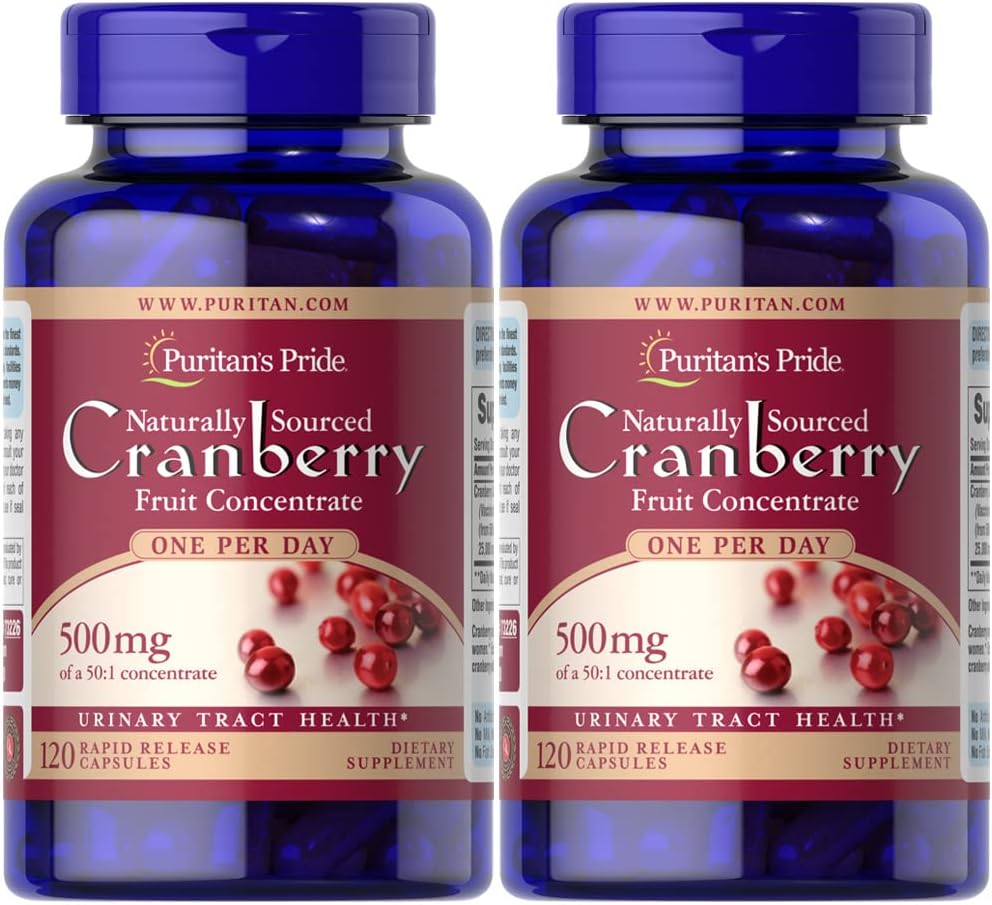 Puritan's Pride - Puritan’s Pride – Cápsulas de Cranberry One A Day, Twin Pack 240 Unidades – 240 Cápsulas