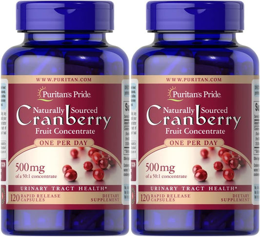 Puritan's Pride - Puritan’s Pride – Cápsulas de Cranberry One A Day, Twin Pack 240 Unidades – 240 Cápsulas