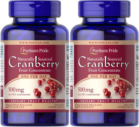 Puritan's Pride - Puritan’s Pride – Cápsulas de Cranberry One A Day, Twin Pack 240 Unidades – 240 Cápsulas