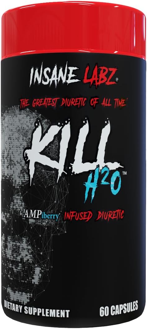 Kill H2O: Diurético Infundido com AMPiberry, Reduz Retenção de Água e Inchaço com Raiz de Dente-de-leão e Extrato de Chá Verde, 20 Porções - Insane Labz