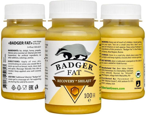 Siberian Green - Creme-Gel “Gordura de Texugo” com Altai Shilajit e Óleo de Pinheiro Siberiano e Resina de Pinheiro 100ml