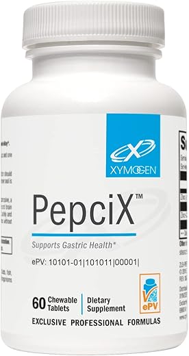 PepciX – Suplemento de Zinco – Suplemento de Zinco L Carnosina para Apoiar a Saúde Intestinal e Digestiva – Medicamento para Refluxo Ácido – Suporte Intestinal (60 Comprimidos) - XYMOGEN