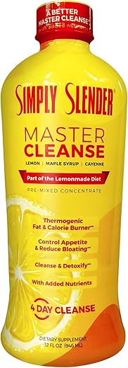 Simply Slender - Master Cleanse: Supressor de Apetite, Desintoxicação, Xarope de Bordo, Pimenta Caiena – Perda de Peso e Detox