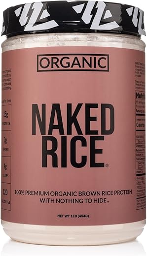 Naked Nutrition - Naked Rice 454g – Pó de Proteína de Arroz Integral Orgânico – Proteína Vegana, Livre de Transgênicos, Sem Glúten