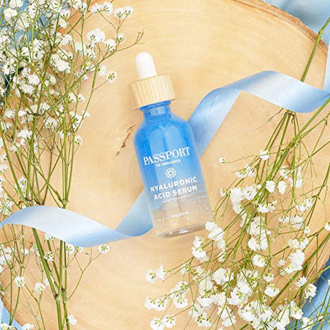 Passport to Organics - Soro de Ácido Hialurônico Orgânico e Vegano – 100% Puro, Solução de 1% – 60ml