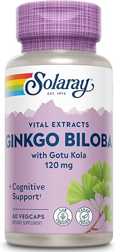 Extrato de Folha de Ginkgo Biloba | Circulação Sanguínea Saudável, Memória | 30 cápsulas - SOLARAY