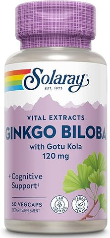 Extrato de Folha de Ginkgo Biloba | Circulação Sanguínea Saudável, Memória | 30 cápsulas - SOLARAY