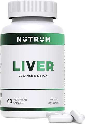 Nutrum - Fórmula Vegana para Renovação Natural do Fígado com Vitamina C, Cardo de Leite – Suporte para Mau Hálito, Acne e Baixa Energia – 60 cápsulas