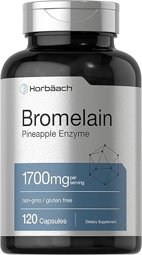 Bromelain 1700 mg | 120 Cápsulas | Suporte à Saúde Digestiva | Suplemento Enzimático de Abacaxi | Sem OGM, Sem Glúten - Horbäach