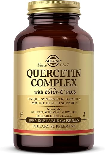 SOLGAR - Solgar Quercetin Complex com Ester-C Plus – Fórmula Sinérgica Única para Suporte à Saúde Imunológica – 100 Cápsulas Vegetais