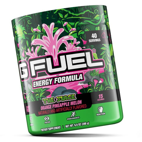 The Juice: Pó Energético, Sem Açúcar, Cafeína Limpa, Suplemento para Foco, Mistura para Água, Sabor Laranja e Abacaxi - G Fuel