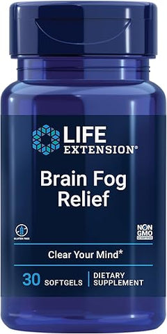 Brain Fog Relief: Fórmula Nootrópica Livre de Cafeína, de Ação Rápida, Ajuda a Clarear a Mente – Sem Glúten, Não-OGM – 30 Softgels - Life Extension