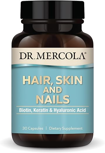 Hair, Skin and Nails – 30 Porções (30 Cápsulas) com Biotina e Queratina | Cabelos, Pele e Unhas | Dr. Mercola - Dr. Mercola