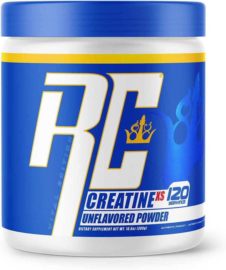 Creatine-XS: Pó de Creatina Monohidratada para Recuperação Pós-Treino, Construção Muscular e Força, Suporte Energético, Ganho de Massa, Sem Sabor, 120g - Ronnie Coleman Signature Series