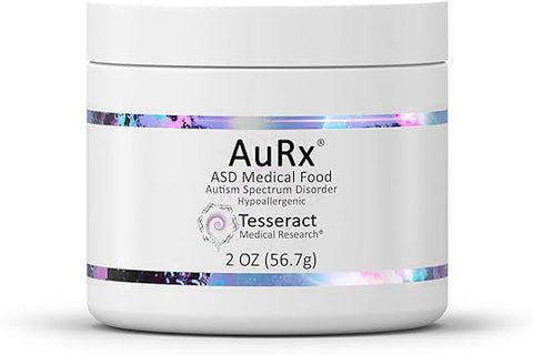 Tesseract Medical Research - AuRx – Pó Médico para o Espectro do Autismo para Apoiar a Saúde Intestinal, Suplemento de Ácido Butírico Estabilizado em Pó de Sabor Agradável para Crianças com TEA, Hipoalergênico, 2g