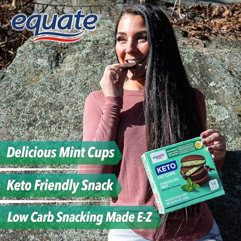 Equate Keto Fat Cups Chocolate Mint 14 Unidades 8.4oz e Maker Explorador de Presente em Cartão