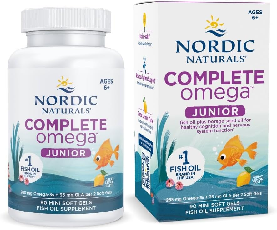 Complete Omega Jr. – Ômega-3s Total de 283 mg em 90 Mini Cápsulas – Limão - Nordic Naturals