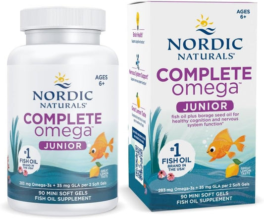 Complete Omega Jr. – Ômega-3s Total de 283 mg em 90 Mini Cápsulas – Limão - Nordic Naturals
