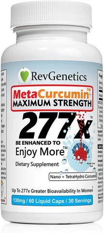 REVGENETICS - MetaCurcumin 277x – Super Curcumin TetraHydroCurcumin (60 Cápsulas Líquidas) – Potencialize sua saúde com o poderoso MetaCurcumin 277x