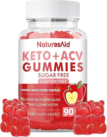 Natures Aid - Gomas Keto ACV 90 CT para Emagrecimento Avançado  | Comprimidos de Maçã Cidra Vinagre | Fórmula Avançada para Perda de Peso | 90 Unidades