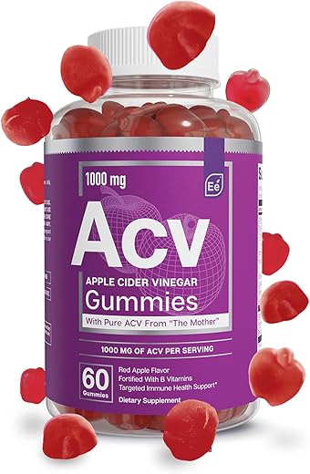 Gomas de Vinagre de Maçã Essential Elements da The Mother – ACV Vegano de Origem Natural com Ácido Fólico e Vitamina B6