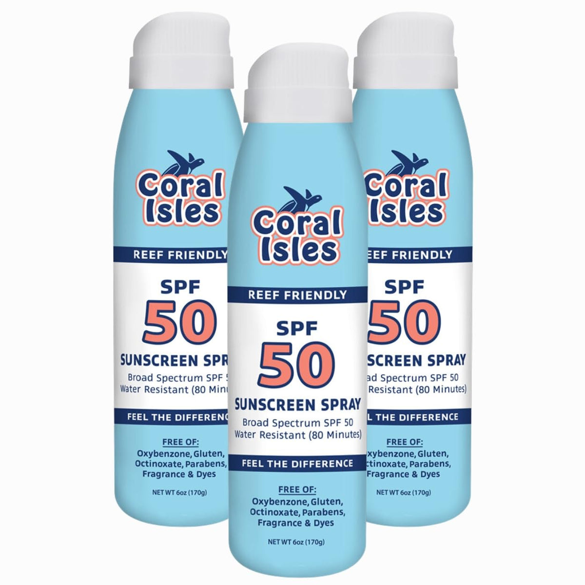 Coral Isles - Protetor Solar Spray FPS 50 – Proteção UVA/UVB de Amplo Espectro – Octinoxate 50g
