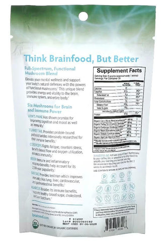 Dr Amen Smart Mushrooms – 90g – Suporte Mental e Imunológico – Vegano, Livre de GMO, Sem Glúten – 30 Porções - BRAINMD