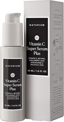 Super Serum Plus Vitamina C, Cuidado Facial Suavizante com Retinol, Ácido Hialurônico e Niacinamida – 30ml - Naturium