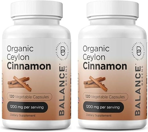 Balancebreens - Canela Ceylon Orgânica 1200mg – 120 Cápsulas Vegetais – Sem Preenchimento – Balance Breens