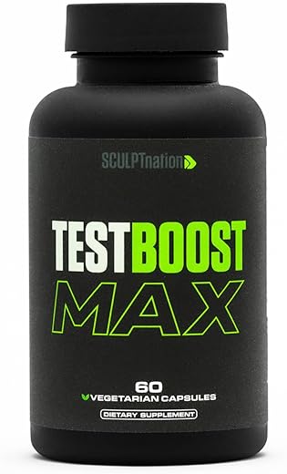 by V Shred Test Boost Max – Suplemento de Testosterona para Homens – Tribulus Terrestris – Energia Natural, Resistência e Força – 60 Cápsulas Livres de Glúten - Sculpt Nation