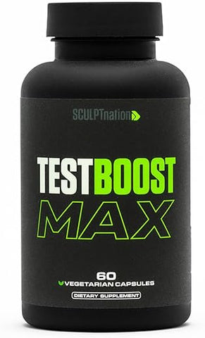 by V Shred Test Boost Max – Suplemento de Testosterona para Homens – Tribulus Terrestris – Energia Natural, Resistência e Força – 60 Cápsulas Livres de Glúten - Sculpt Nation