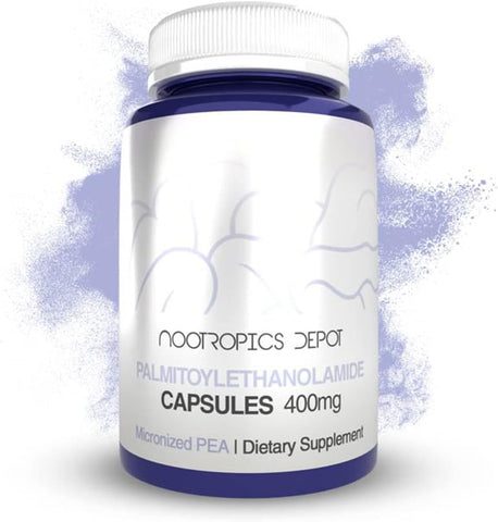 Cápsulas de Palmitoiletanolamida | PEA | 400mg | 60 Unidades | Suporte ao Controle da Dor | Estimula Respostas Inflamatórias Saudáveis - Nootropics Depot
