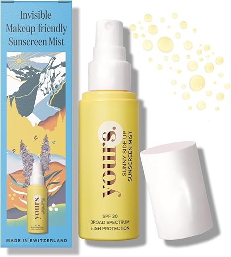 Love From Yours. - YOURS Protetor Solar Invisível Sunny Side Up SPF 30 | Amplo Espectro | Aplicação Sobre Maquiagem | Para Todos os Tipos de Pele | Protetor Solar Anti-idade Leve em Spray | 40ml