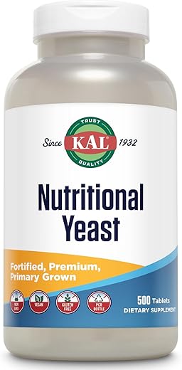Suplemento de Levedura Nutricional Fortificado com B12, Biotina, Ácido Fólico e Outras Vitaminas do Complexo B, Aminoácidos Naturalmente Presentes, Cabelos e Pele Saudáveis - KAL